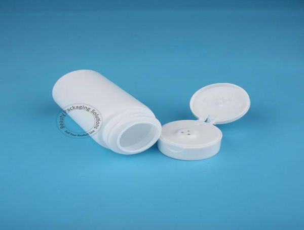 

50pcslot whole 80g plastic powder bottle cosmetic container white lid cleansing powder packaging pepper shaker pot3345955