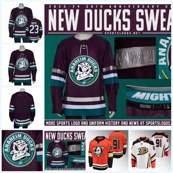 

leo carlsson 11 trevor zegras anaheim 30th jersey ducks 2023 reverse retro troy terry adam henrique cam fowler john klingberg john gibson fr, Black;red