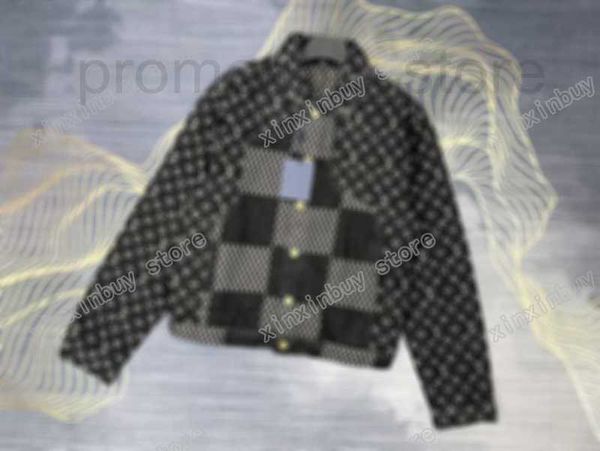 

men's jackets designer 21ss man designers denim jacquard clothes stand collar mens coat coats outerwear hooded men clothing cotton blac, Black;brown