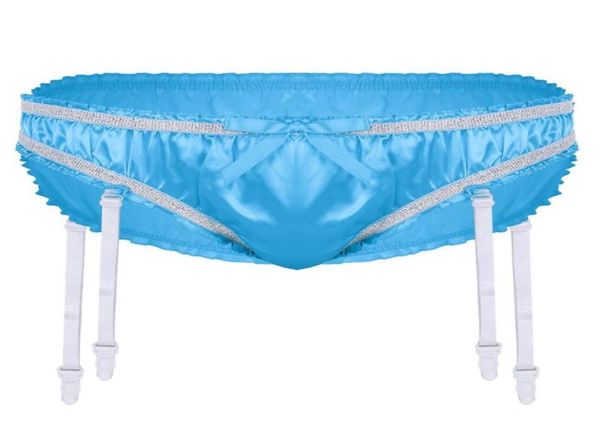 

men039s swimwear mens wetlook lingerie sissy briefs panties shiny stretchy satin ruffled lined triangle underpants underwear wi3465569