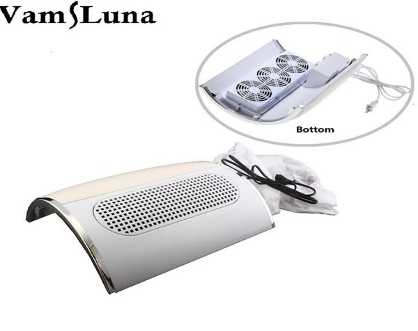 

whole nail suction dust collector machine vacuum cleaner with 3 fans 2 bags salon tool 110v or 220v manicure nail tools5310539, Silver