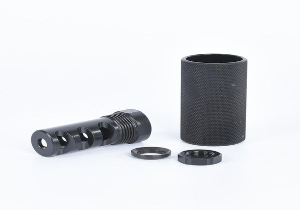 

223 muzzle brake 12x28 threads with outer sleeve and jam nut5054938