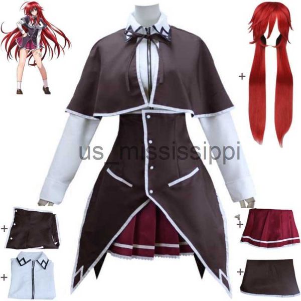 

cosplay wigs anime high school dd dxd rias gremory cosplay costume wig cloak skirt woman child uniform hallowen suit x0630, Black