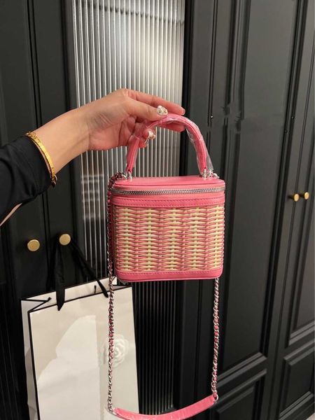 

designer handbag c bag vine woven women's bag grass portable basket new small fragrance makeup box one shoulder crossbody trendy 7a k6o