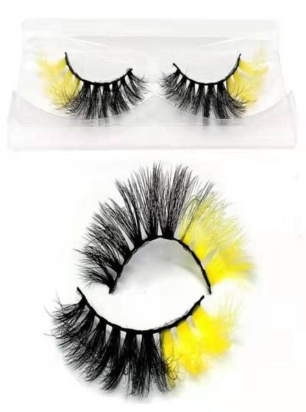 

3d mix color false eyelashes natural bushy long colorful lashes big dramatic makeup fake lash for cosplay halloween4096115