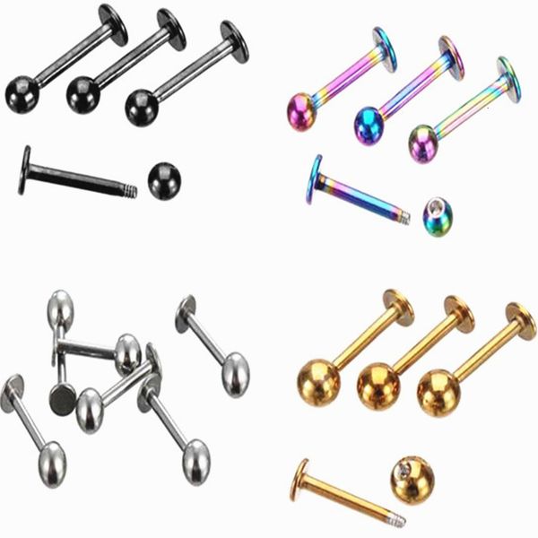 

navel bell button rings lot100pcs body jewelry 16g noseear lip labret ring bar piercing ear helix barbells cartilage 230628, Silver