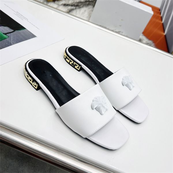 

designer fashion women sandals la medusa slides summer leather platform sandal flat shoe shoes luxury dfgxcs, Black