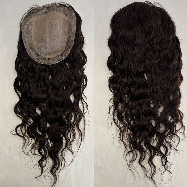 

synthetic s 6x6inch silk base er for wome european brown color loose wave virgin human hair breathable piece 2cm pu around 230629, Black