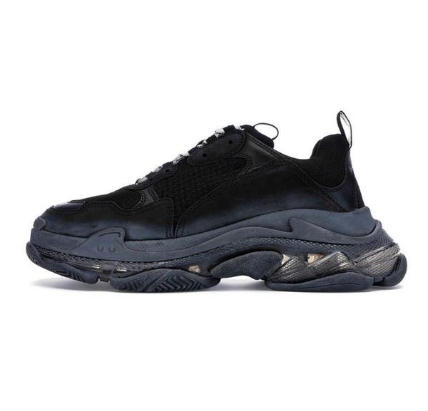 

balencagas triple s platform casual shoes mens women clear sole crystal bottom old dad grandpa 17fw paris vintage luxury designer 9349843