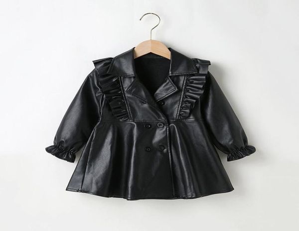 

girl039s dresses toddler kids baby girls clothes spring autumn overall faux leather ruffles long sleeve england style princess 1635020, Red;yellow
