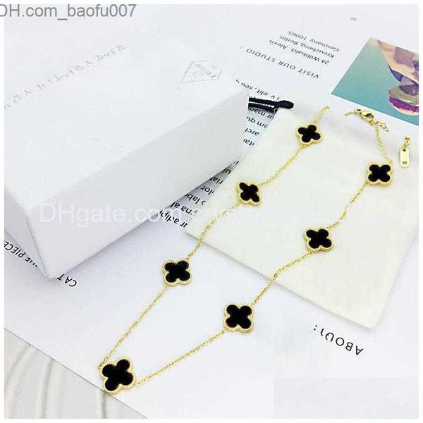 

pendant necklaces pendant necklaces classic design clover necklace gold plating bracelet jewelry for gift drop delivery 202 otmik z230629, Silver