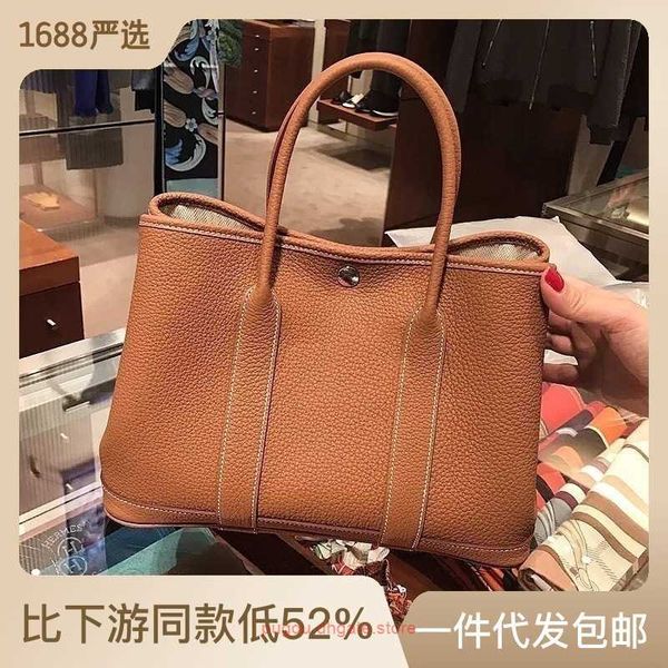 

party garden h home designer tote bags classic litchi pattern garden bag light luxury bucket womens layer cowhide one shoulder diag with rea