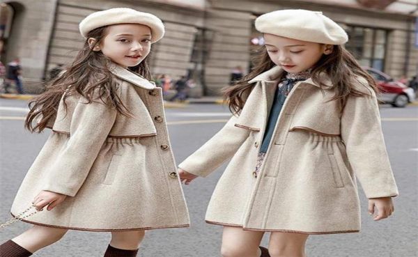 

children girls coats outerwear winter girls jackets woolen long trench teenagers warm clothes kids outfits for 4 6 8 10 12 years l2580917, Blue