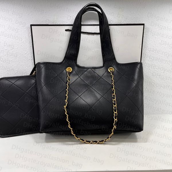 

chain bag 1:1 7a quality tote bag leather handle bag diamond pattern fashion mommy bag women shopping bag luxury designer bags classic casua