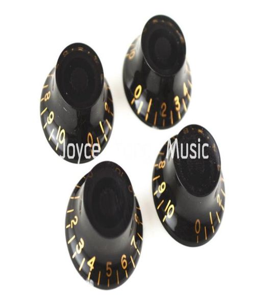 

1 set of 4pcs black hat golden font electric guitar knobs for gibson sg style electric guitar wholes7412138
