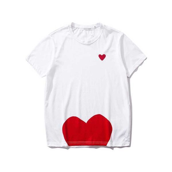 

play fashion mens t-shirts designer red heart shirt casual tshirt cotton embroidery short sleeve summer t-shirt vsn9, White;black