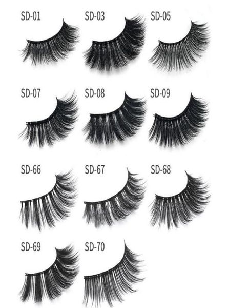 

11 styles selling 1pairlot 100 real siberian 3d full strip false eyelash long individual eyelashes lashes extension1247115