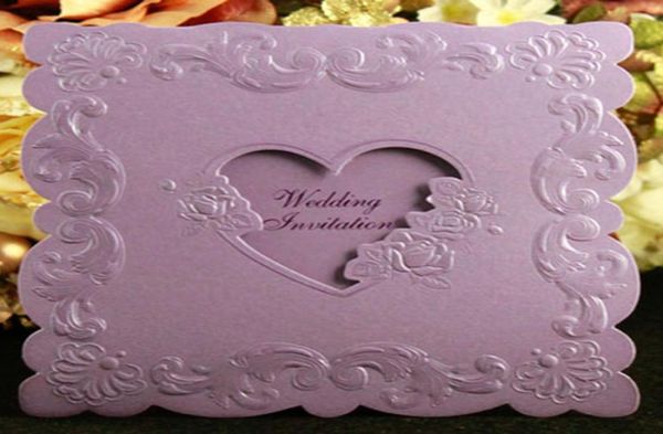 

wedding invitations creative invitation cards customized 3 fold heart decoration invitations purple beige red color1922525, Black