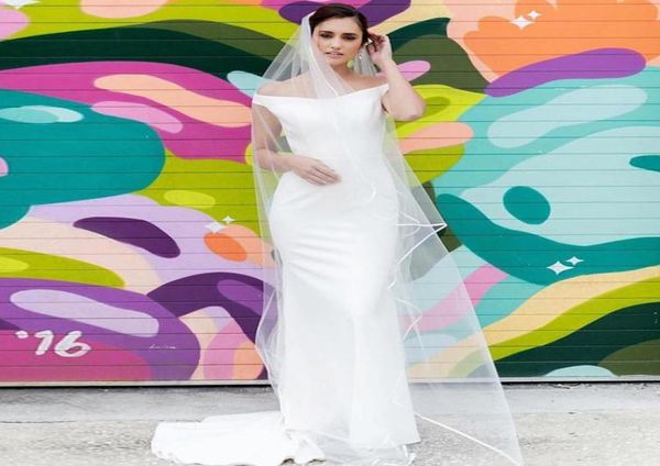 

mermaid wedding dresses off the shoulder simple bridal dresses crisscross buttons back white ivory floor length bridal gown8160165