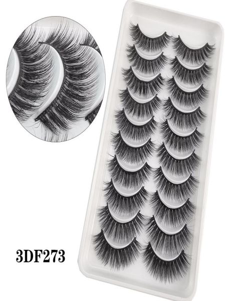 

10pairs 3d faux mink eyelashes 100 handmade natural soft full strip eyelash extension fake lashes makeup 10 style6768663