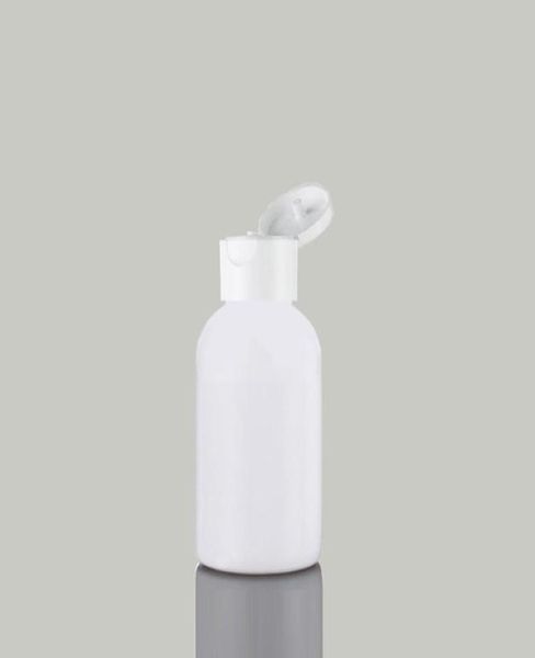 

100pcs 50ml empty white refillable cosmetic pet bottle with white flip cap plastic container lotion bottle travel bottle5325064