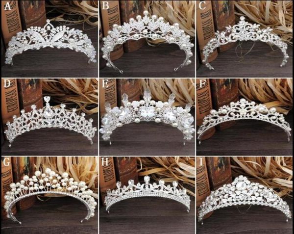 

gorgeous sparkling silver big wedding diamante pageant tiaras hairband crystal bridal crowns for brides hair jewelry headpiece6551560