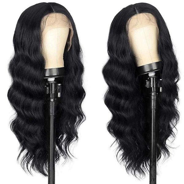 

nxy body wave lace front wig for women glueless long wavy synthetic lace frontal wig pre plucked with baby hair 613/ginger wig party 230524, Black;brown