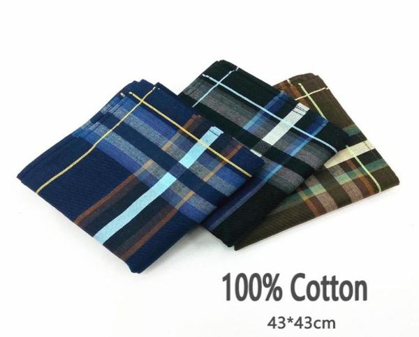 

bow ties pcs6 pcs lot 43 43cm 100 cotton square plaid handkerchiefs for men classic vintage chintz pocket handkerchief high qual2295982, Black;gray