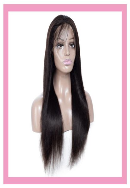

peruvian human hair 134 lace front wig silky straight natural color mink 1232inch wigs part9252983, Black;brown