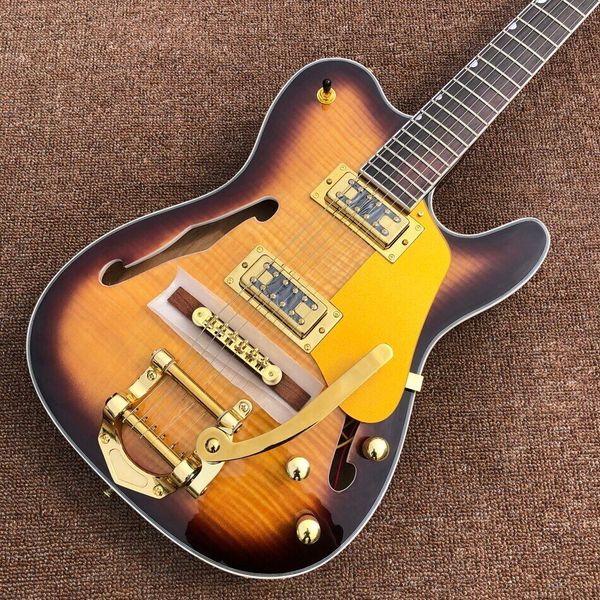 

electric guitar rosewood fingerboard hollow body maple top