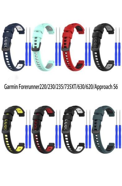 

watch bands sport silicone band for garmin 220 230 235 630 620 735xt bracelet strap approach s6 wristband replacement7250666, Black;brown