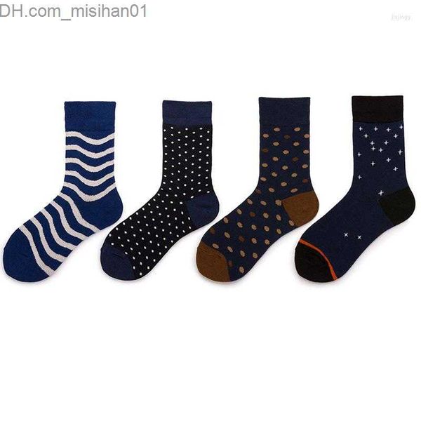

men's socks men's socks fashion dot cotton long stripe crew man business casual happy calcetines mujer z230630, Black