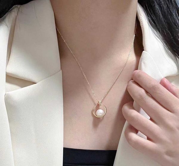 

internet celebrity carti nail series same necklace 8.5-9mm natural freshwater pearl 14k gold material female with logo, Silver