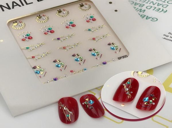 

whole 1pcs gold bronzing 3d nail sticker flower star designs adhesive metallic stickers charm nail art decal manicure decorati1599250, Silver;gold