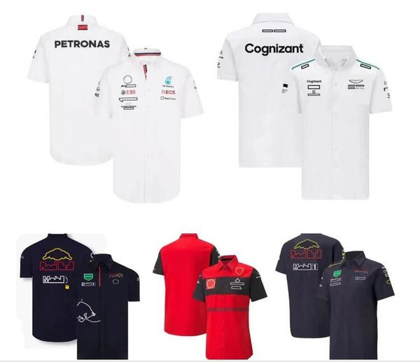 

f1 formula one racing polo shirt team lapel shirt same style customization
