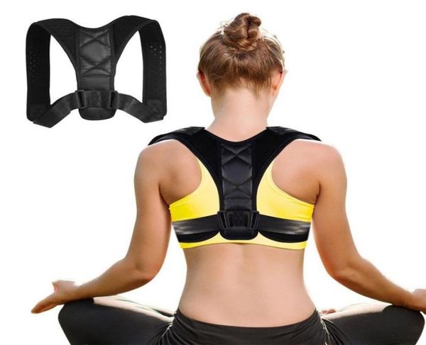 

back support posture correct straight clavicle corrector shoulders brace strap4659174, Black;blue