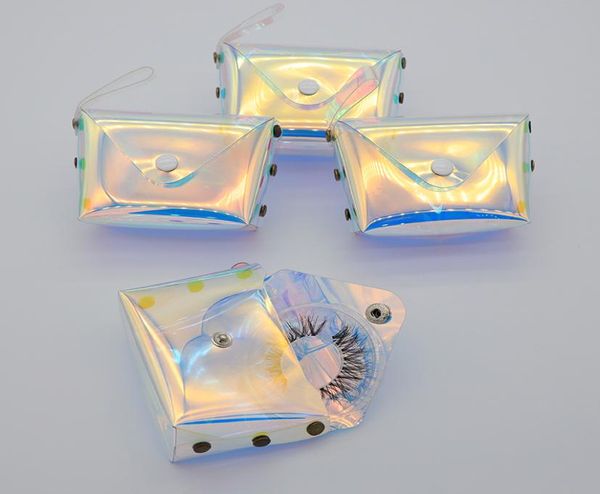 

2020 whole false eyelash packaging box bulk custom logo holographic empty mink lash package case eyelash box packaging bag7767943
