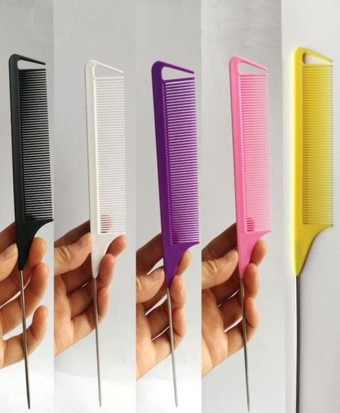 

highlight finetooth hair styling comb heat resistant pin rat tail comb separate parting salon professional q sqcbhc9743304, Silver