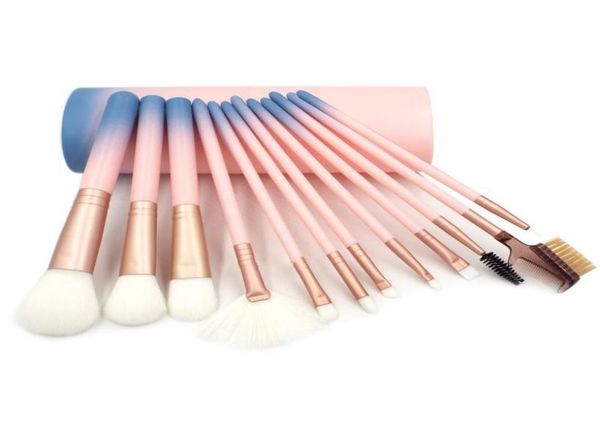 

pink makeup brushes for foundation powder eyeshadow eyeliner lip highlighter cosmetic brush tools 12pcs make up brush set with pla8301517