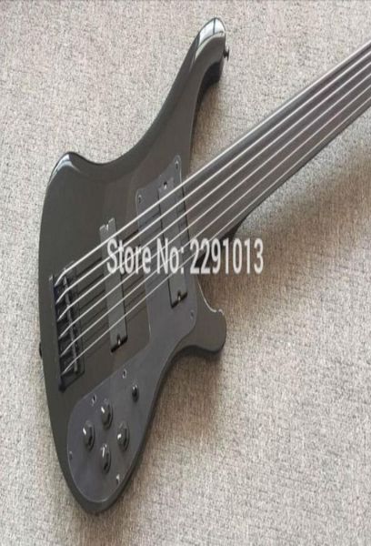 

custom 6 strings black 4003 electric bass guitar black hardware fretless fingerboard without inlay selling5736995