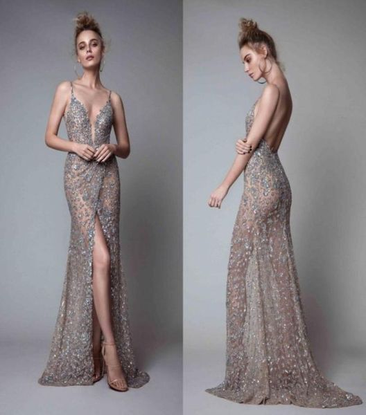 

berta front split evening dresses rhinestones sleeveless plunging neckline prom dress backless floor length formal evening gowns2500198, Black;red