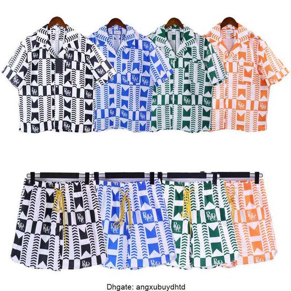 

2023ss spring/summer men's shorts new american high street rhude fashion brand personalized print men's loose relaxed sports short, White;black