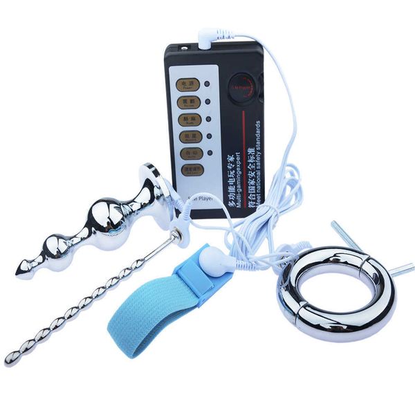 

toys men's stainless steel restraint weight bearing ring 921 electric shock set
