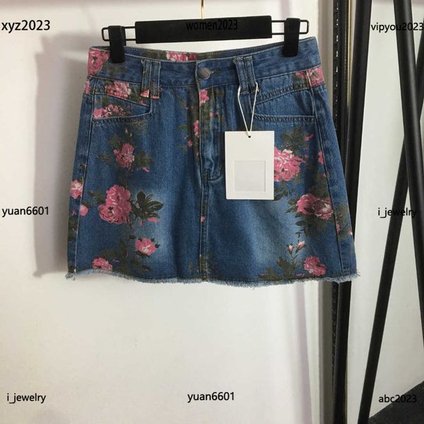 

designer clothes women safety pants lining girl denim dress size s-xl flower print denim skirt luxurious june25, Black