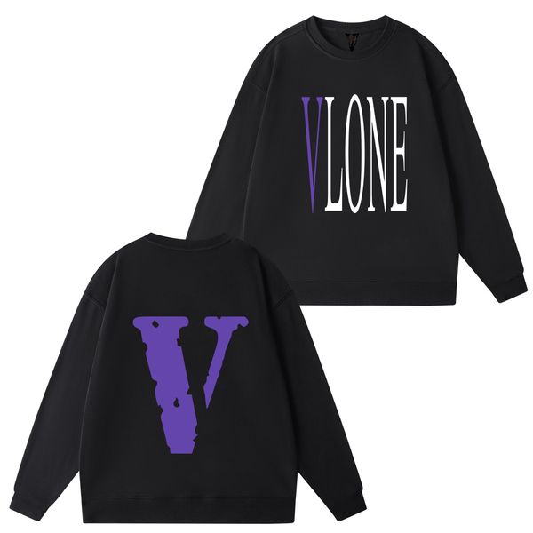 

designer men hoodie t shirt vlone pullover fashion women mcqueen sweatshirts streetwear loose hoodies lovers clothing woman letter tshirts, Black