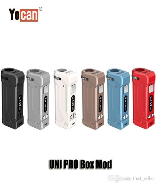 

100 original yocan uni pro box mod 650mah preheat vv variable voltage oled display battery for 510 thick oil cartridges atomizer 5337368