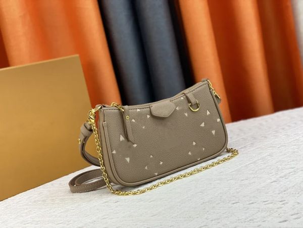 

l 22 style designer easy pouch on strap spring shoulder bag chain underarm bag fashion wallet epl embossed leather bags crossbody m80349 m81