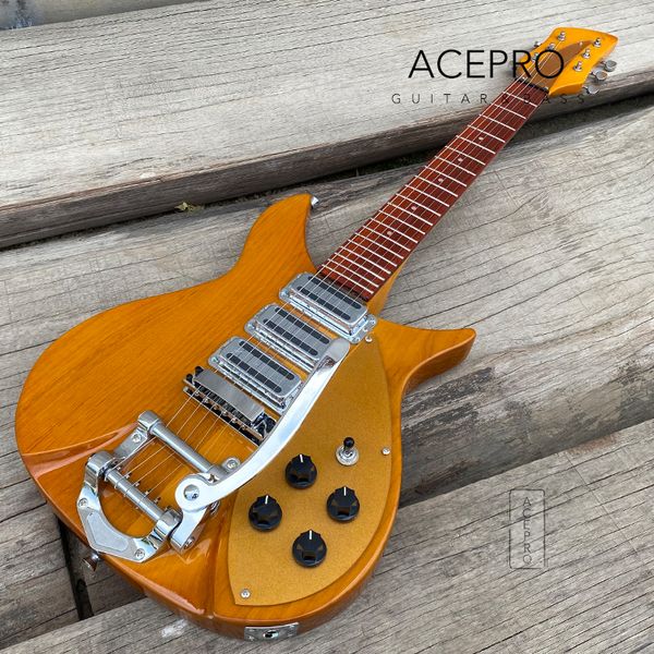 

alder body 325 electric guitar 3 pickups 20.75" scale length light yellow color guitarra chrome hardware gold pickguard
