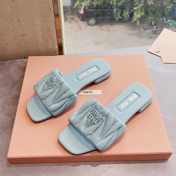 

beach shoes women slide designer sandals small mius wear seaside holiday caligae flat bottom square open toe flip flops in summer nz55