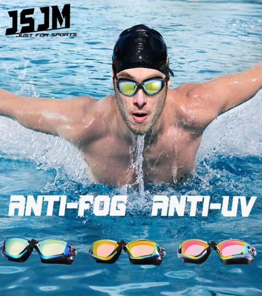 

jsjm 2pcs professional adults hd swimming goggles silicone waterproof swim uv protection antifog adjustable swim glasses 25703584
